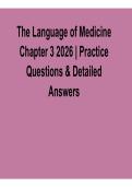 2025&sol; 2026 The Language Medicine Chapter 3 Practice Questions Detailed Answers Study Guide