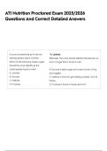 ATI Nutrition Proctored Exam 2025&sol;2026 Questions And Correct Detailed Answers