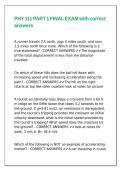 PHY 111 PART 1 FINAL EXAM with correct answers