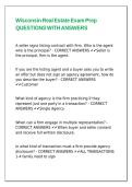 Wisconsin Real Estate Exam Prep QUESTIONS WITH ANSWERS