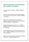 WI Real Estate Sales Exam QUESTIONS WITH CORRECT ANSWERS