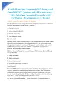 Certified Protection Professional &lpar;CPP&rpar; Exam Actual Exam 2026&sol;2027&colon; Questions and All Correct Answers &vert; 100&percnt; Solved and Guaranteed Success for ASIS Certification &ndash; Pass Guaranteed - A&plus; Graded
