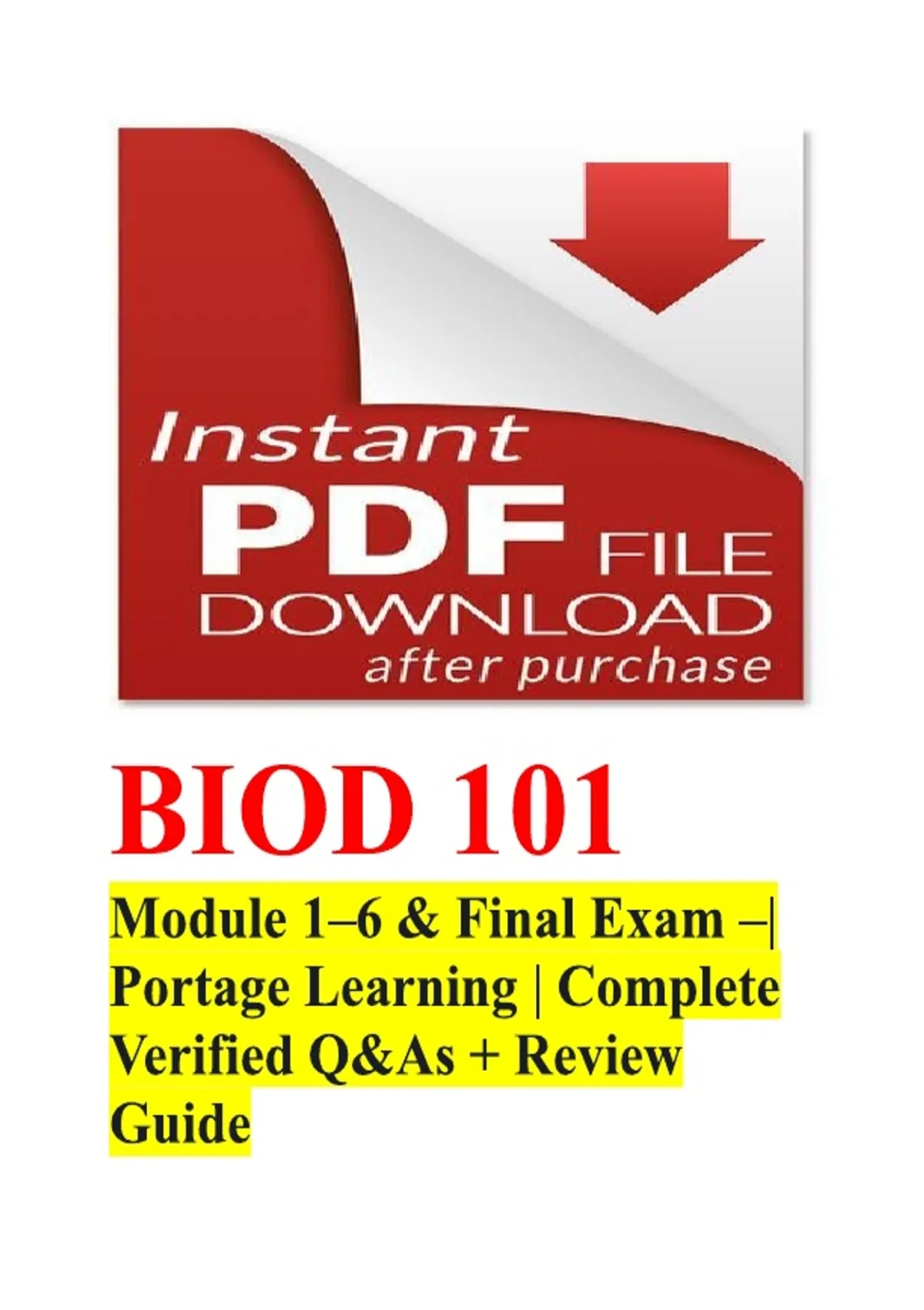 BIOD 101 Module 1–6 & Final Exam –| Portage Learning | Complete ...