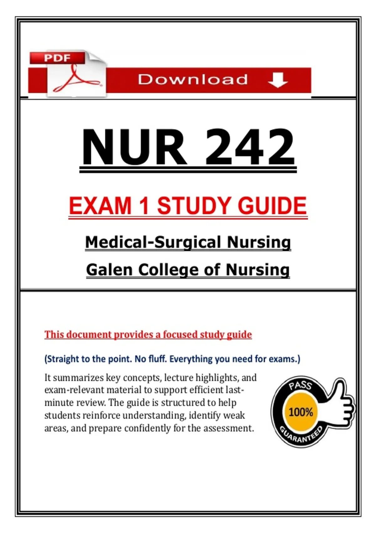 (Exams 1–4) – NUR 242 Med-Surg | Complete Study guide Bundle (PDF ...