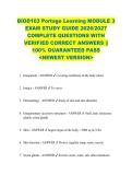BIOD103 Portage Learning MODULE 3  EXAM STUDY GUIDE 2026&sol;2027  COMPLETE QUESTIONS WITH  VERIFIED CORRECT ANSWERS &vert;&vert;  100&percnt; GUARANTEED PASS  <NEWEST VERSION> 