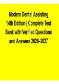 2025&sol; 2026 Modern Dental Assisting 14th Edition Complete Test Bank Verified Questions Answers with solution