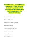 BIOD103 Portage Learning MODULE 4  EXAM STUDY GUIDE 2026&sol;2027  COMPLETE QUESTIONS WITH  VERIFIED CORRECT ANSWERS &vert;&vert;  100&percnt; GUARANTEED PASS  <NEWEST VERSION> 
