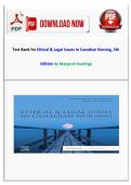 Test Bank for Ethical & Legal Issues in Canadian Nursing&comma; 5th Edition by Margaret Keatings