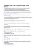 Population Health Exam 1 &vert;&vert; Questions with all Passed Answers&period;