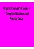 2025&sol; 2026 Organic Chemistry II Exam 1 Complete Questions and Practice Guide with solution