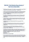 SCM 361 - Final Question Exam Review & Key Terms Study Guide