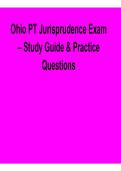 2025&sol; 2026 Ohio PT Jurisprudence Exam Study Guide & Practice Questions with solution