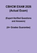 CBHCM Exam 2026 PDF &ndash; Complete Study Guide & Actual Exam Review