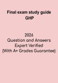 GHP Final Exam Study Guide &vert; Practice Questions and Review PDF