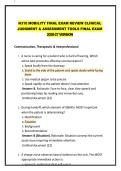 N310 MOBILITY FINAL EXAM REVIEW CLINICAL JUDGMENT & ASSESSMENT TOOLS FINAL EXAM