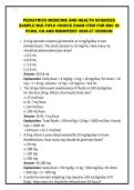 PEDIATRICS MEDICINE AND HEALTH SCIENCES SAMPLE MULTIPLE CHOICE EXAM