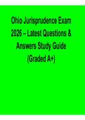2025&sol; 2026 Ohio Jurisprudence Exam 2026 Latest Questions & Answers Study Guide Graded A&plus; with solution