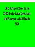 2025&sol; 2026 Ohio Jurisprudence Exam 2026 Study Guide Questions and Answers Latest Update 2026 with solution