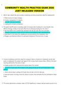 COMMUNITY HEALTH PRACTICE EXAM 2026
