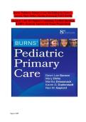 Burns&rsquo; Pediatric Primary Care &lpar;8th Edition&rpar; &ndash; Complete Assessment and Practice Question Bank &semi; Comprehensive Exam Preparation &vert; Complete Chapter-by-Chapter Test Bank with Answers