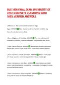 BUS 1050 FINAL EXAM UNIVERSITY OF UTAH COMPLETE QUESTIONS WITH 100&percnt; VERIFIED ANSWERS 