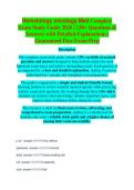 Hematology & Oncology Medical Exam Study Guide 2026&sol;2027 &vert; Practice Questions & Verified Answers