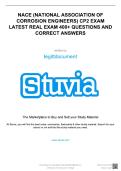 NACE &lpar;NATIONAL ASSOCIATION OF CORROSION ENGINEERS&rpar; CP2 EXAM LATEST REAL EXAM 400&plus; QUESTIONS AND CORRECT ANSWERS