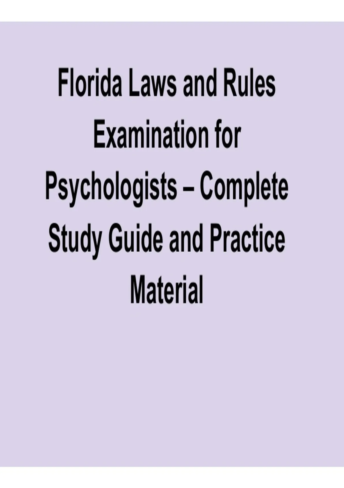 2025/ 2026 Florida Laws and Rules Examination for Psychologists ...