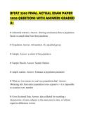 BSTAT 2305 FINAL ACTUAL EXAM PAPER 2026 QUESTIONS WITH ANSWERS GRADED A&plus;