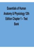 2025&sol; 2026 Essentials of Human Anatomy & Physiology 12th Edition Chapter 1 Test Bank Complete Questions & Answers with solution