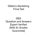 GMetrix Marketing Final Test &vert; Study Guide and Practice PDF