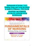 Thinking&comma; Doing&comma; and Caring in Nursing &ndash; Fundamentals of Nursing Vol 2 &lpar;4th Edition&rpar; by Judith M&period; Wilkinson &vert; Complete Assessment and Practice Question Bank for Study and Exam Preparation