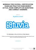 WORKDAY PRO PAYROLL CERTIFICATION EXAM AND PRACTICE EXAM NEWEST ACTUAL EXAM COMPLETE 200 QUESTIONS AND CORRECT ANSWERS