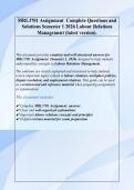 MRL3701 Assignment  Complete Questions and Solutions Semester 1 2026 Labour Relations Management &lpar;latest version&rpar;&period;
