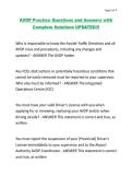 AVOP Practice Questions and Answers with Complete Solutions UPDATED&excl;&excl;&excl;&period;