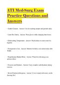 ATI Med-Surg Exam Practice Questions and Answers