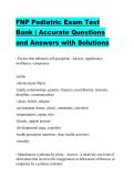 FNP Pediatric Exam Test Bank &vert; Accurate Questions and Answers with Solutions