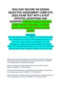 WGU D487 Secure Software Design OA and Pre-Assessment Exam 2024&sol;2025 &vert; Complete Study Guide & Verified Answers