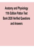 2025&sol; 2026 Anatomy and Physiology 11th Edition Patton Test Bank 2026 Verified Questions and Answers Complete with solution