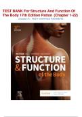 TEST BANK for Structure and Function of the Body 17th Edition Author&colon;Kevin T&period; Patton&comma;Thompson&vert; Latest Edition 