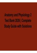 2025&sol; 2026 Anatomy and Physiology 2 Test Bank 2026 Complete Study Guide with Solutions