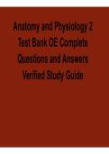 2025&sol; 2026 Anatomy and Physiology 2 Test Bank OE Complete Questions and Answers Verified Study Guide with solution
