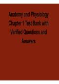 2025&sol; 2026 Anatomy and Physiology Chapter 1 Test Bank with Verified Questions and Answers Complete with solution