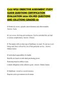 C425 WGU OBJECTIVE ASSESSMENT STUDY GUIDE QUESTIONS CERTIFICATION EVALUATION 2026 SOLVED QUESTIONS AND SOLUTIONS GRADED A&plus;