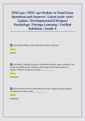 PSYC140 &sol; PSYC 140 Module 10 Final Exam  Questions and Answers &vert; Latest 2026&ndash;2027  Update &vert; Developmental &lpar;Lifespan&rpar;  Psychology &vert; Portage Learning &vert; Verified  Solutions &vert; Grade A 