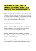 CALIFORNIA NOTARY COMPLETE VERIFIED STUDY GUIDE BUNDLE 2026 QUESTIONS WITH ANSWERS GRADED A&plus;
