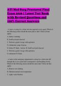 ATI Med Surg Proctored Final Exam 2026 &vert; Latest Test Bank with Revised Questions and 100&percnt; Correct Answers