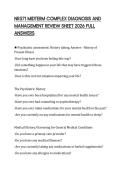 NR571 MIDTERM COMPLEX DIAGNOSIS AND MANAGEMENT REVIEW SHEET 2026 FULL ANSWERS
