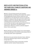 NR574 ACUTE CARE PRACTICUM ACTUAL TEST PAPER 2026 COMPLETE QUESTIONS AND ANSWERS GRADED A&plus;