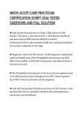 NR574 ACUTE CARE PRACTICUM CERTIFICATION SCRIPT 2026 TESTED QUESTIONS AND FULL SOLUTION